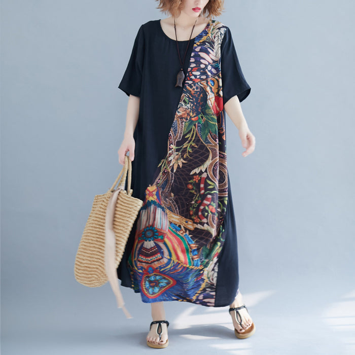 Long Black Summer Beach Dress