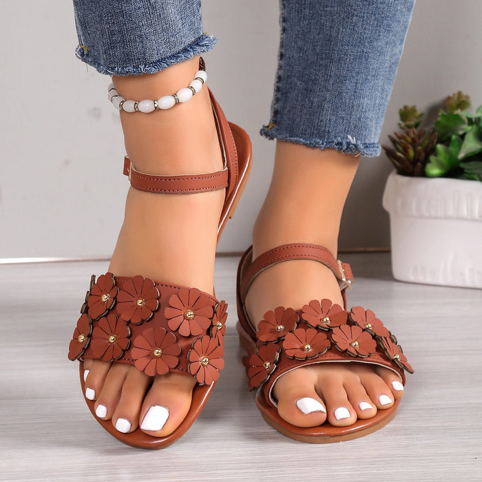 Flowers Flat Sandals