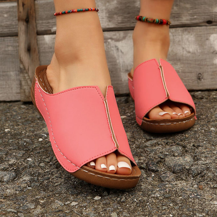 Fashion Solid Wedges Sandals