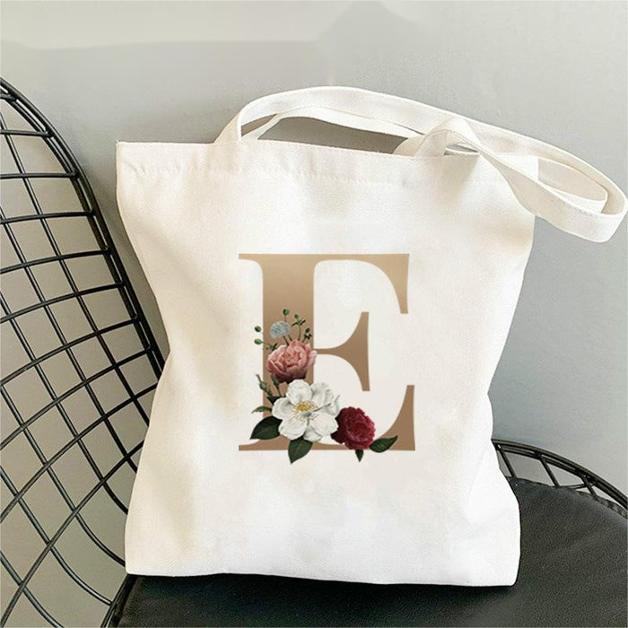 Flower Letter Canvas Bag