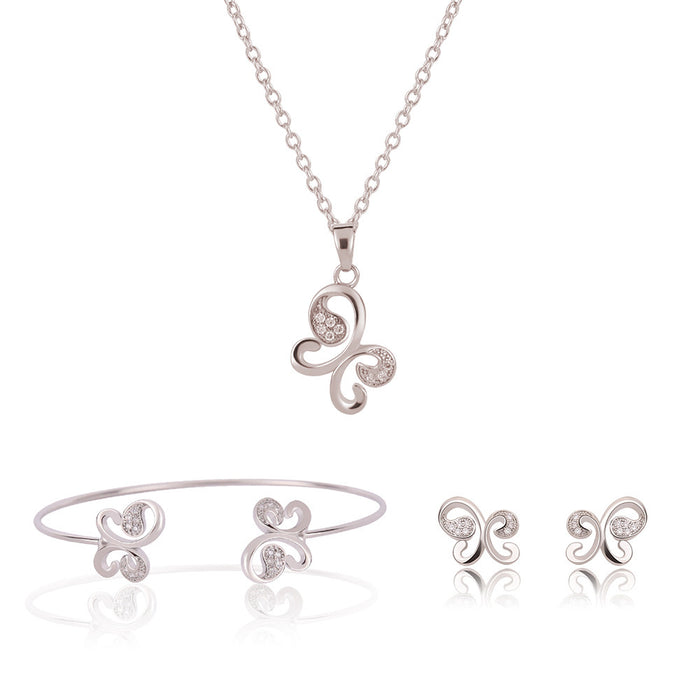 Three-piece Set Of Butterfly Diamond