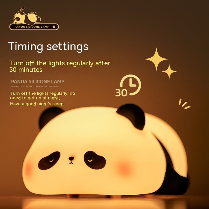 Panda Night Lights For Kids Cute Animal Silicone  Rechargeable Lamp