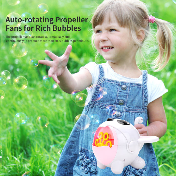 Automatic Cute Bubble Machine Soap Bubble Blower Outdoor Kids Electric Bubble Blowing Toy For Kids
