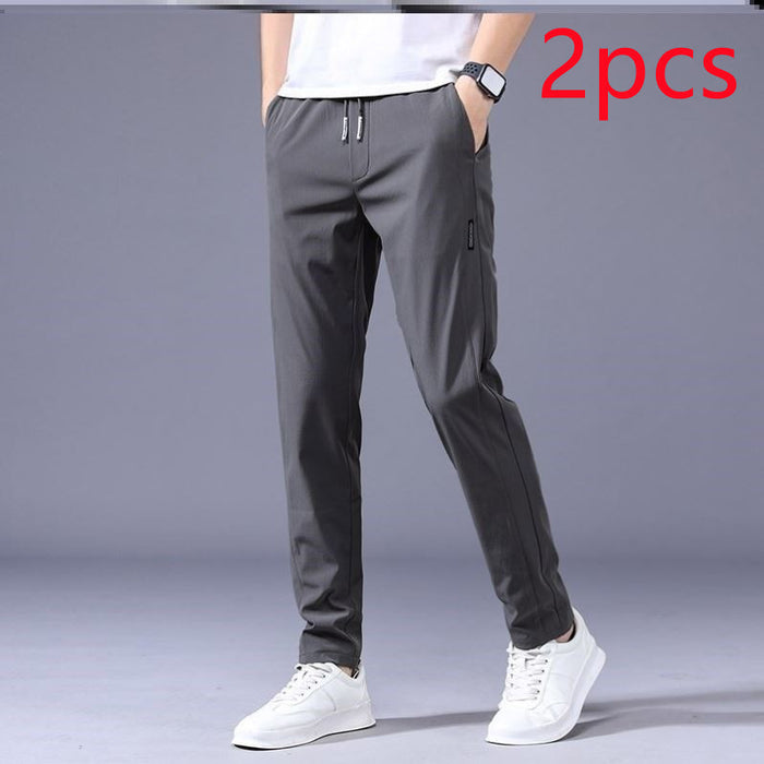 Drawstring Trousers Thin Casual Pants Korean Version Loose Straight Sweatpants