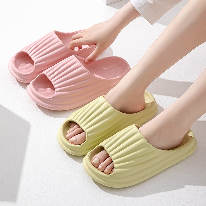 Solid Striped Comfy Slippers
