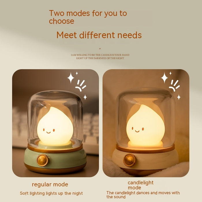 Retro Small Night Lamp Bedroom Mini Desktop LED Cute Night Lamp Creative USB Rechargeable Portable Table Lamp