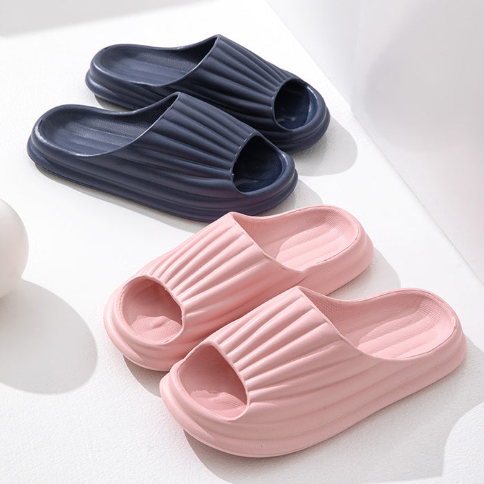 Solid Striped Comfy Slippers