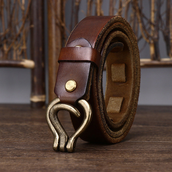 Retro Thick Leather Belt