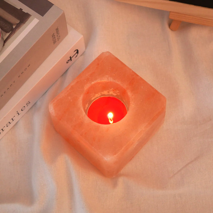 Himalayan Crystal Salt Light Candlestick Aromatherapy Decoration