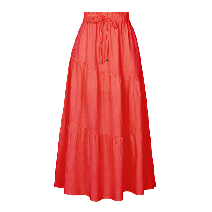 Elastic Waist Long Skirt