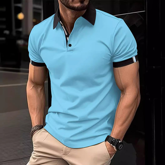Casual Button Solid Color Short Sleeves