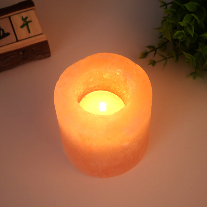 Himalayan Crystal Salt Light Candlestick Aromatherapy Decoration