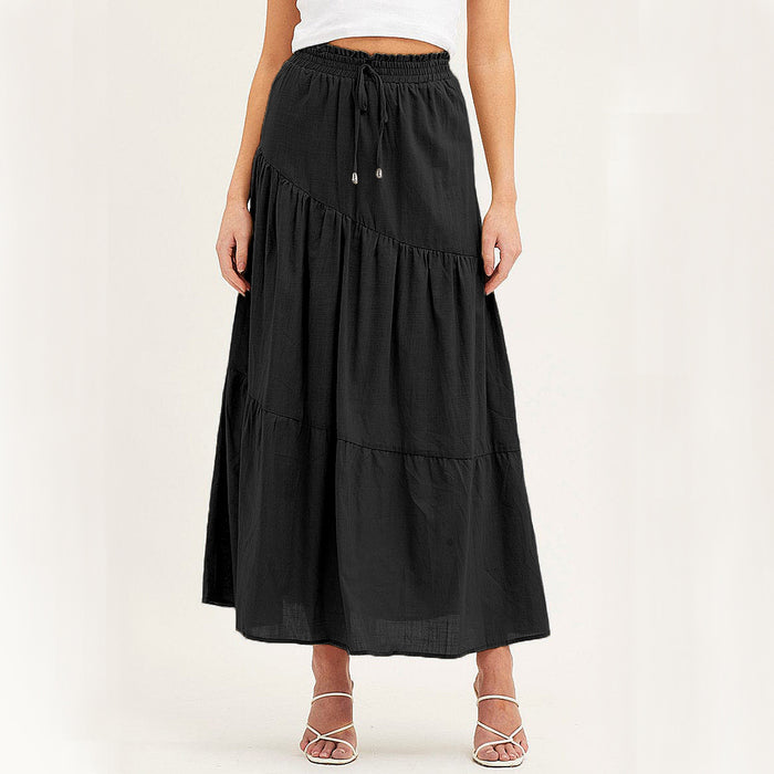 Elastic Waist Long Skirt