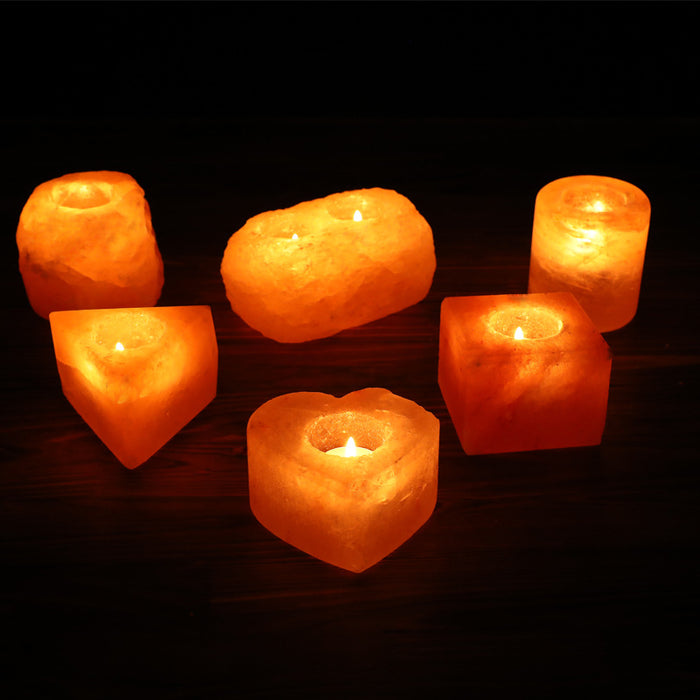 Himalayan Crystal Salt Light Candlestick Aromatherapy Decoration