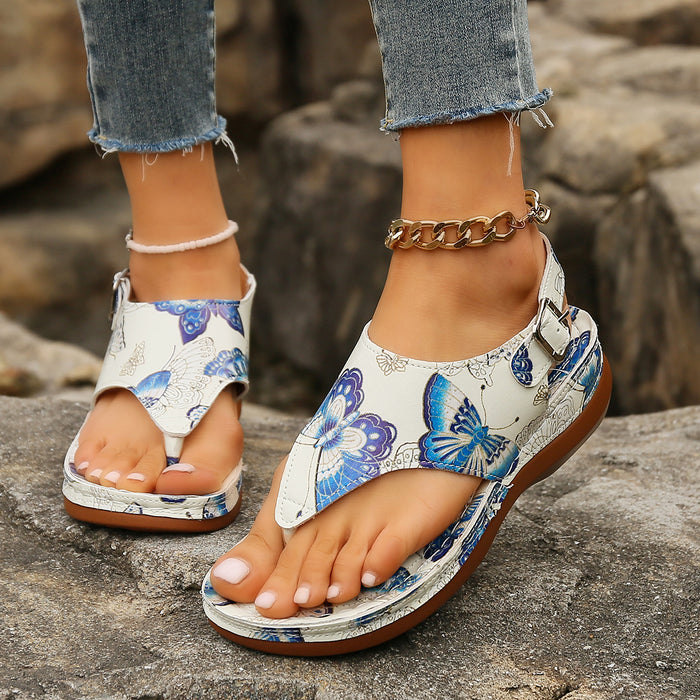 Casual Flower Wedge Sandals