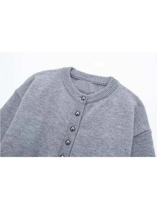 Row Button Knitted Cardigan