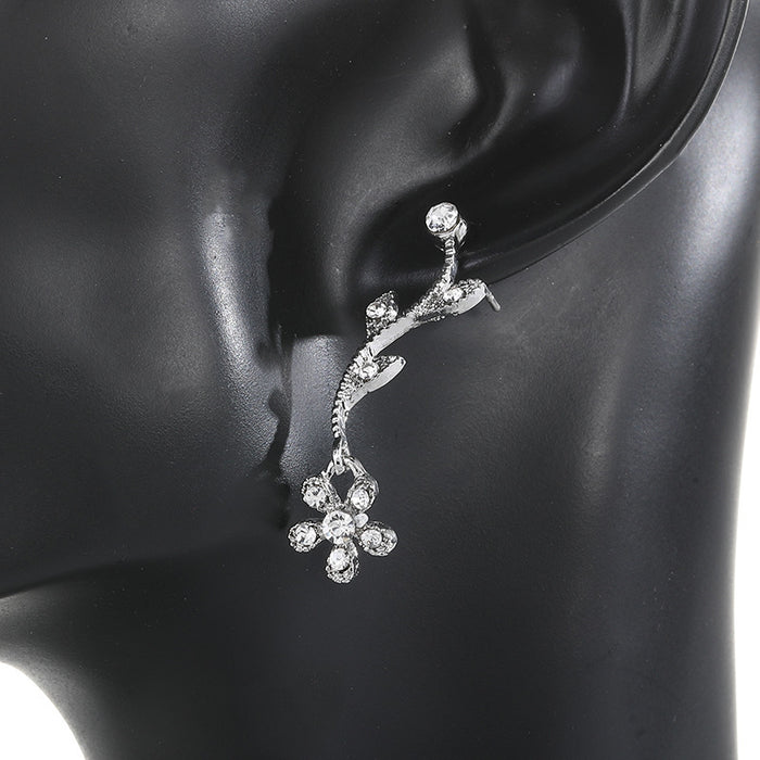 Diamond Leaf Pearl Long Necklace