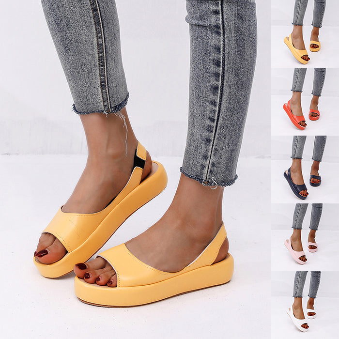 Solid Color Flat Sandals