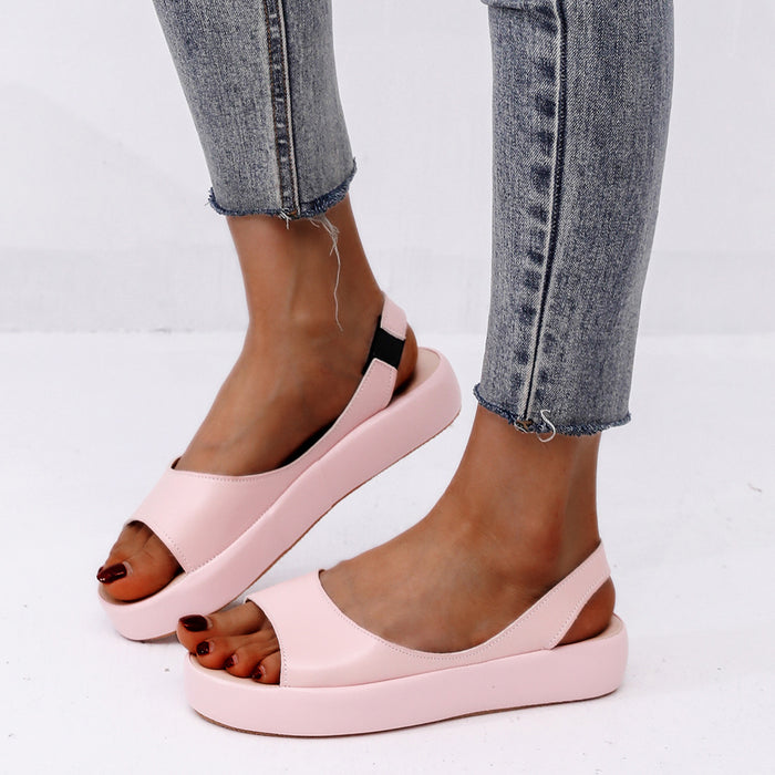 Solid Color Flat Sandals