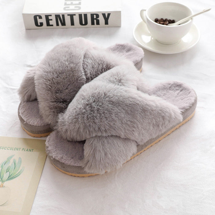 Fashion Women Winter Indoor Platform Thermal Cotton Slippers