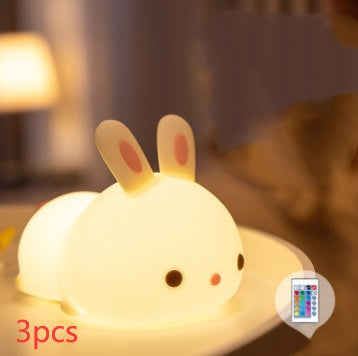 Rabbit Silicone Lamp Pat Feeding Creative Night Light Children's Toys