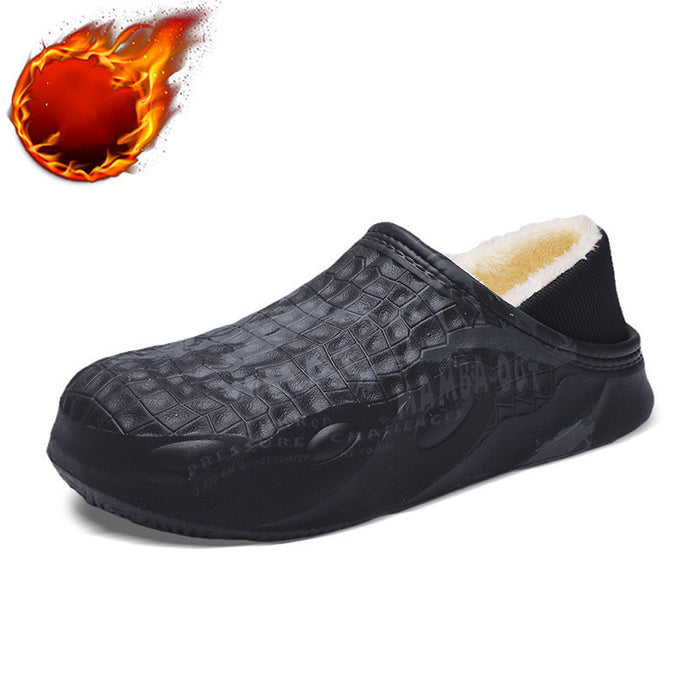 Men's Winter Slippers Warm Indoor And Outdoor Waterproof Casual House Shoes