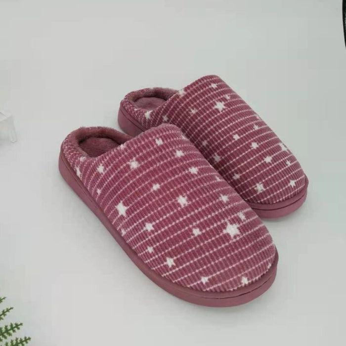 Men & Women Winter Fleece-lined Non-slip Slippers