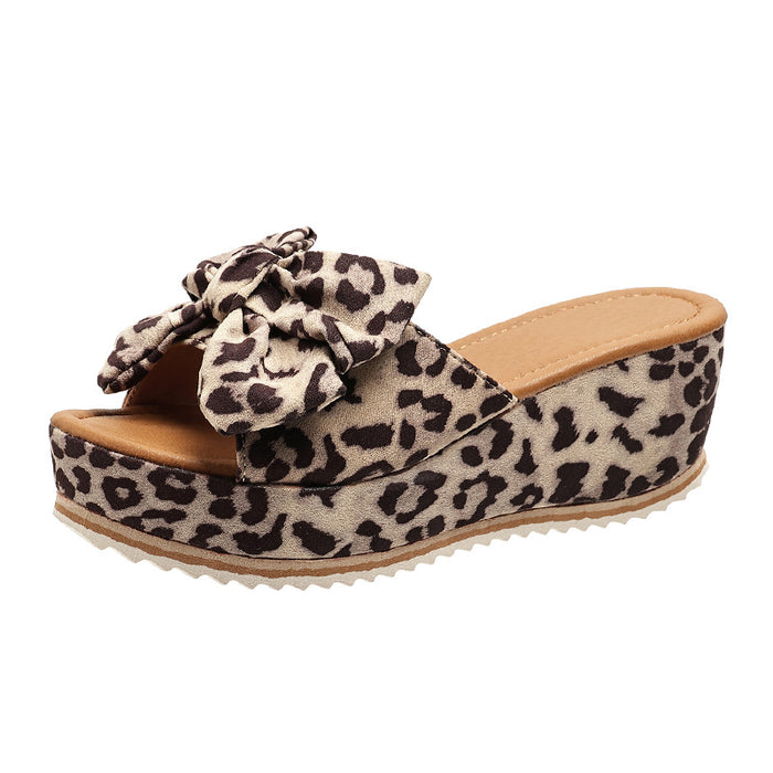 Leopard  Wedge Slippers