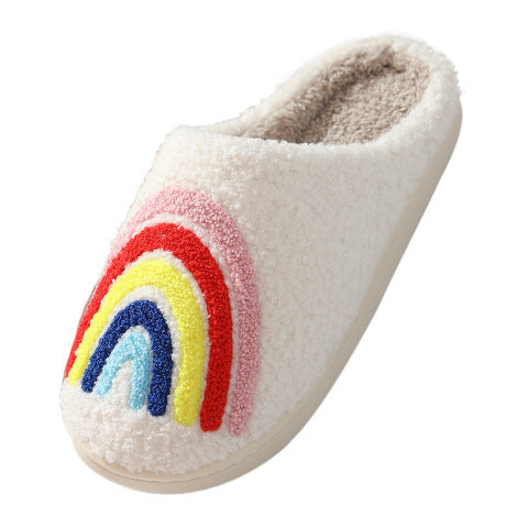 Couple Rainbow Warm Winter Cotton Slippers