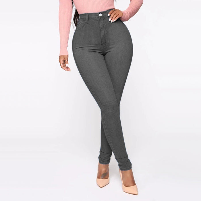 Slimming Jeans  For Women High Waist Trousers With Pockets