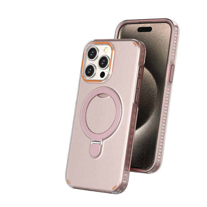 Colorful Magnetic Bracket Phone Case With Holder Stand Cover For Magesafe Magnetic Transparent Wireless Charge Case For Phone