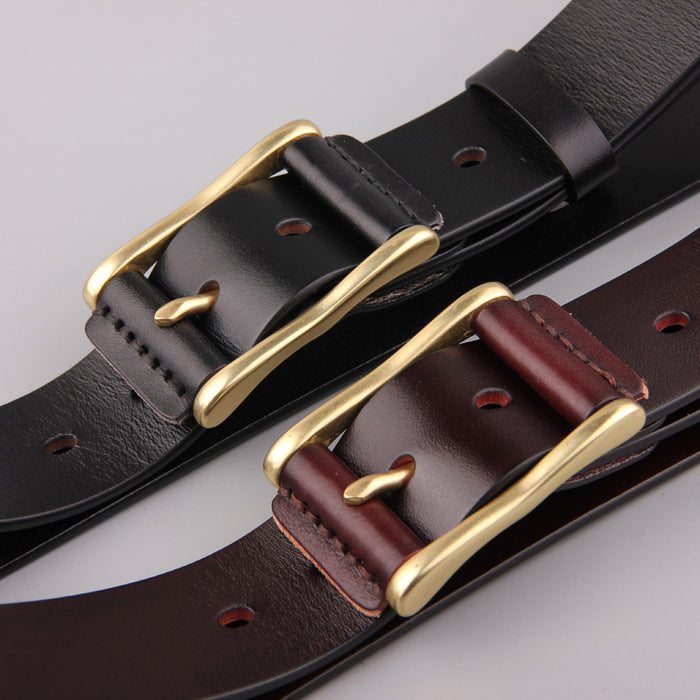 Brass Buckle Casual Belt