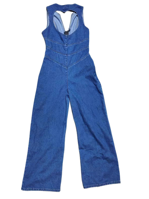 Street Retro Style High Waist Denim Jumpsuit