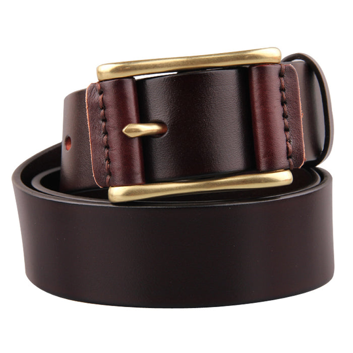 Brass Buckle Casual Belt