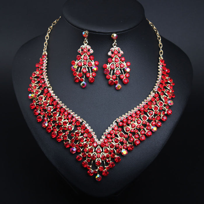 Creative Crystal Necklace Earring Set