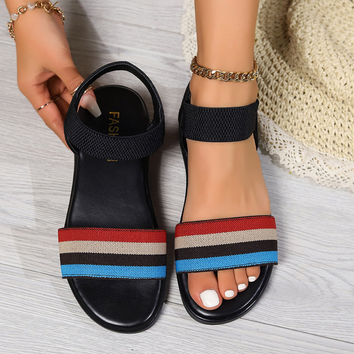 Color-block Flat Sandals