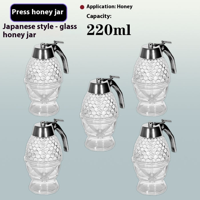 Glass Honey Pot Gift Pressing Honey Portable Storage Bottle