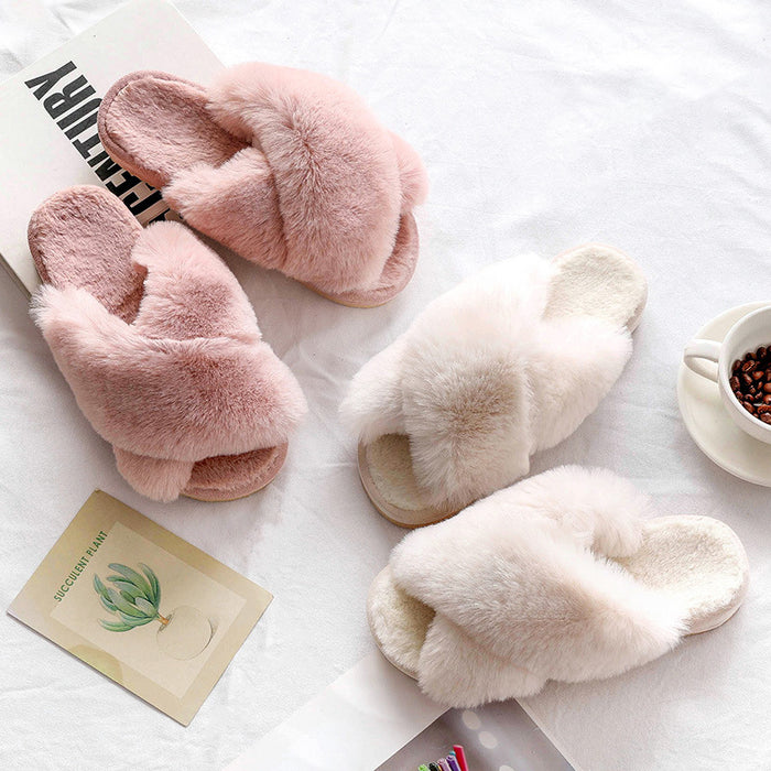 Fashion Women Winter Indoor Platform Thermal Cotton Slippers