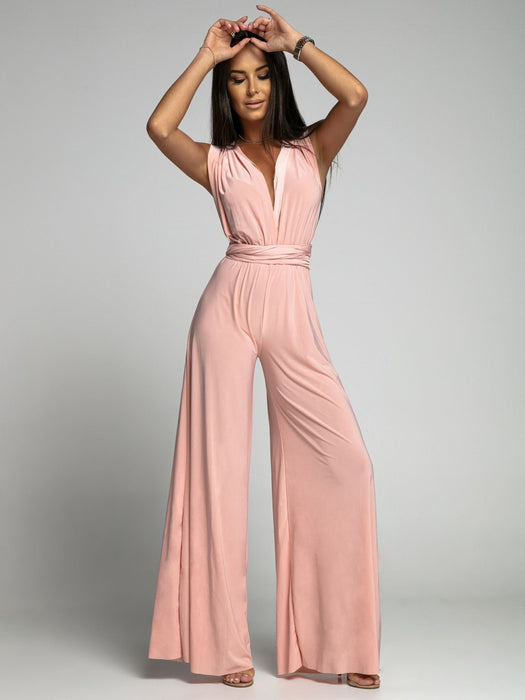 Deep V-neck Sleeveless Backless Siamese Suit