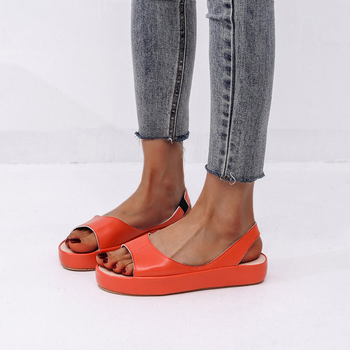 Solid Color Flat Sandals