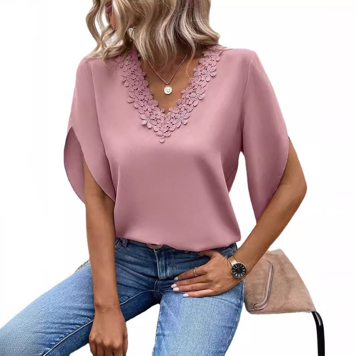 Lace Flared Sleeves Top