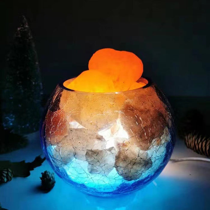 Himalayan Crystal Salt Lamp Creative Glass Blue