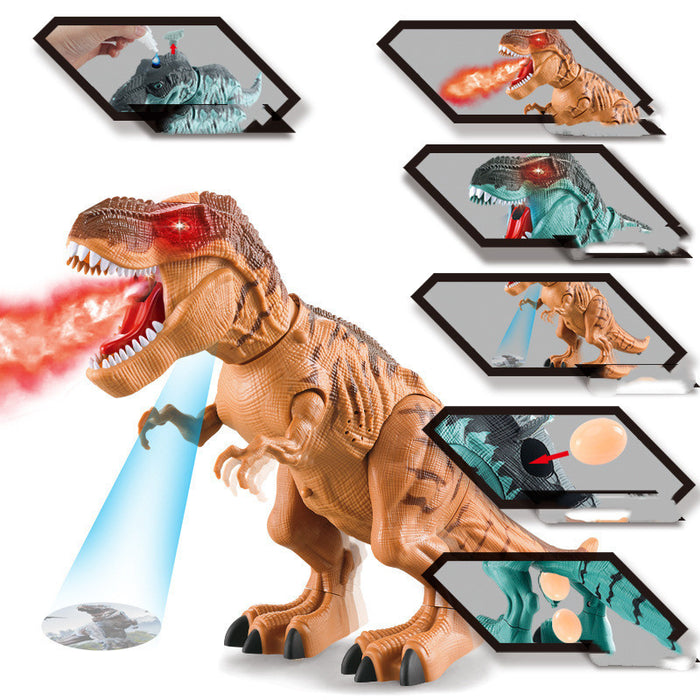 Children's Electric Spray Egg Laying Dinosaur Toy With Light And Sound Effect