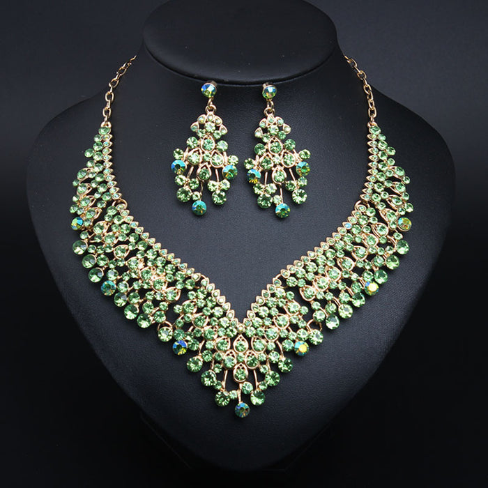 Creative Crystal Necklace Earring Set