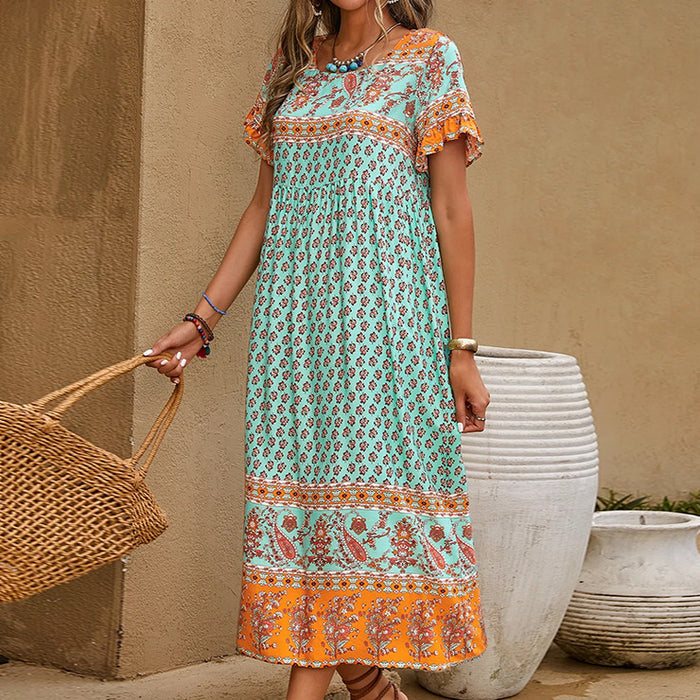 Trendy Beach Long Dress Bohemian One Piece