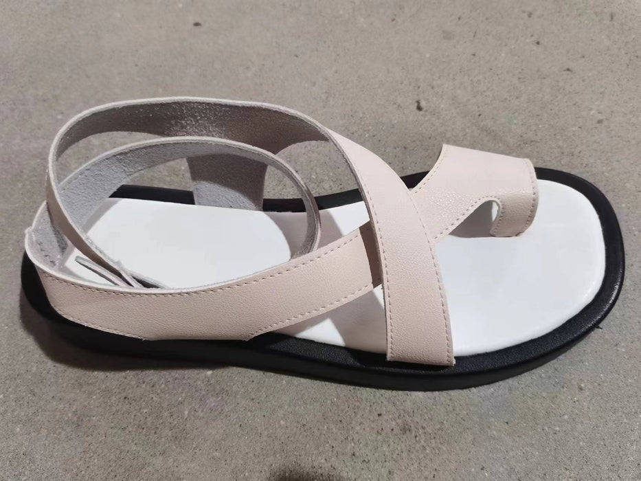 Casual Thick-Soled Clip Toe Sandals Summer Fashion Round Toe Beach Shoes With Back Buckle Strap Sandal For Women