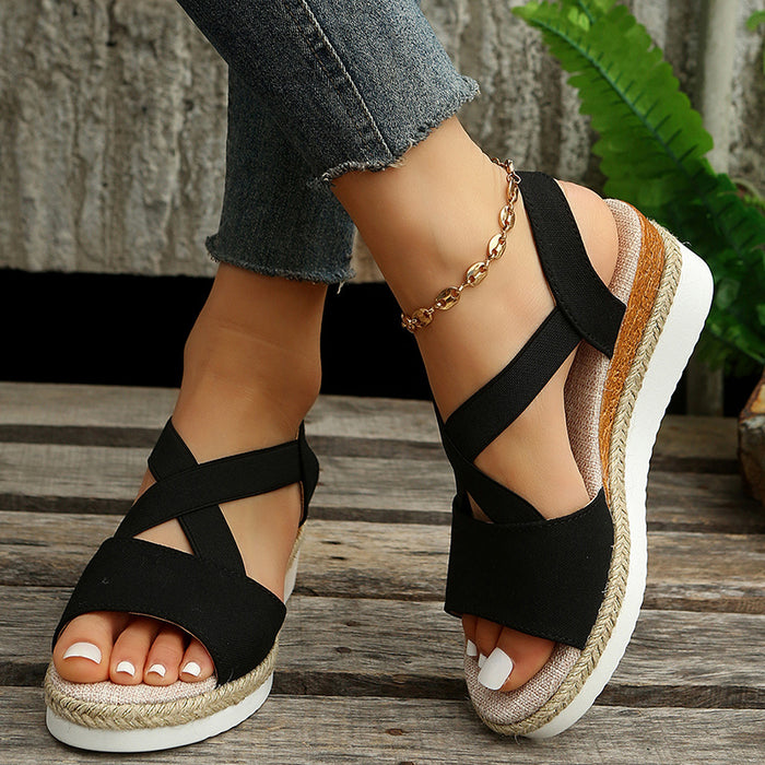 Cross-strap Platform Sandals