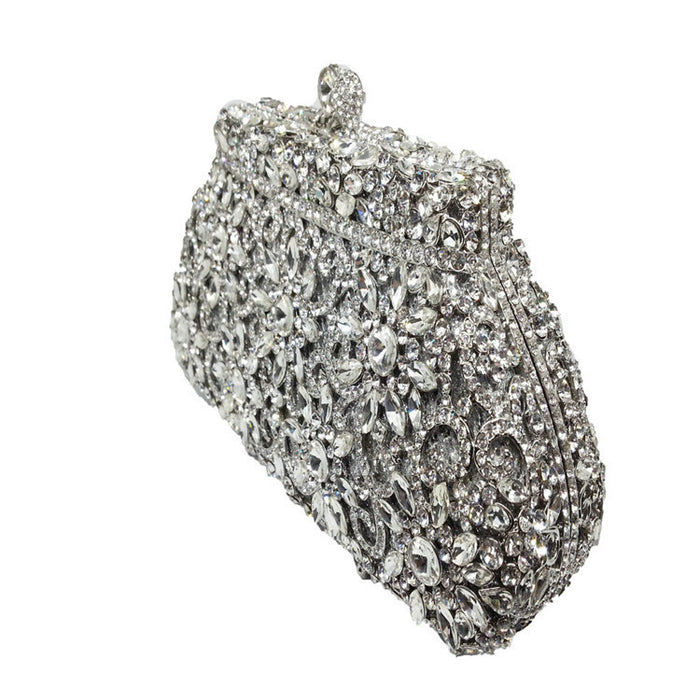 Shell-shaped Metal Diamond-studded Rhinestone Dinner Bag
