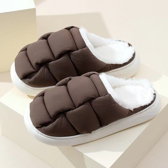 Women Winter Square Bread Cotton Slippers